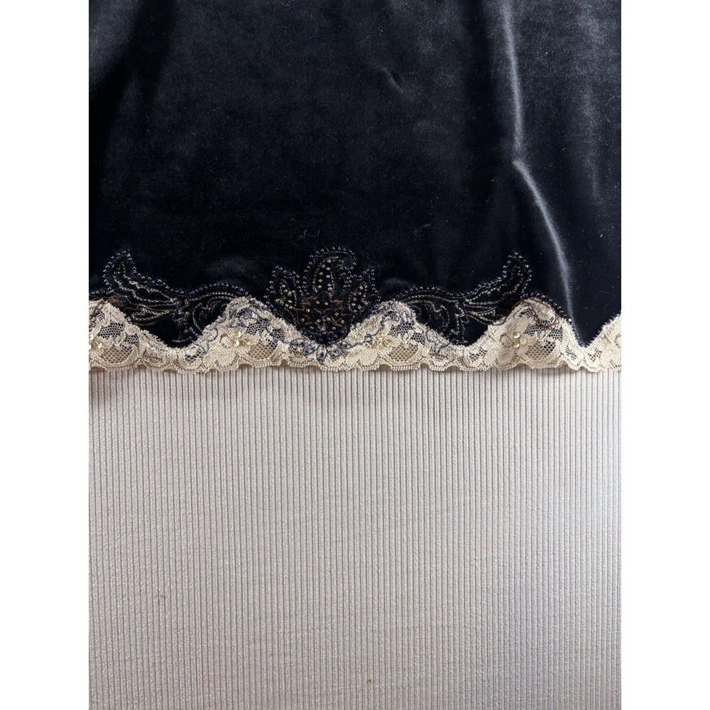 Emma James Velvet Babydoll Women's Top Lace Beaded Romantic Whimsygoth L Y2K Vtg - Picture 7 of 16